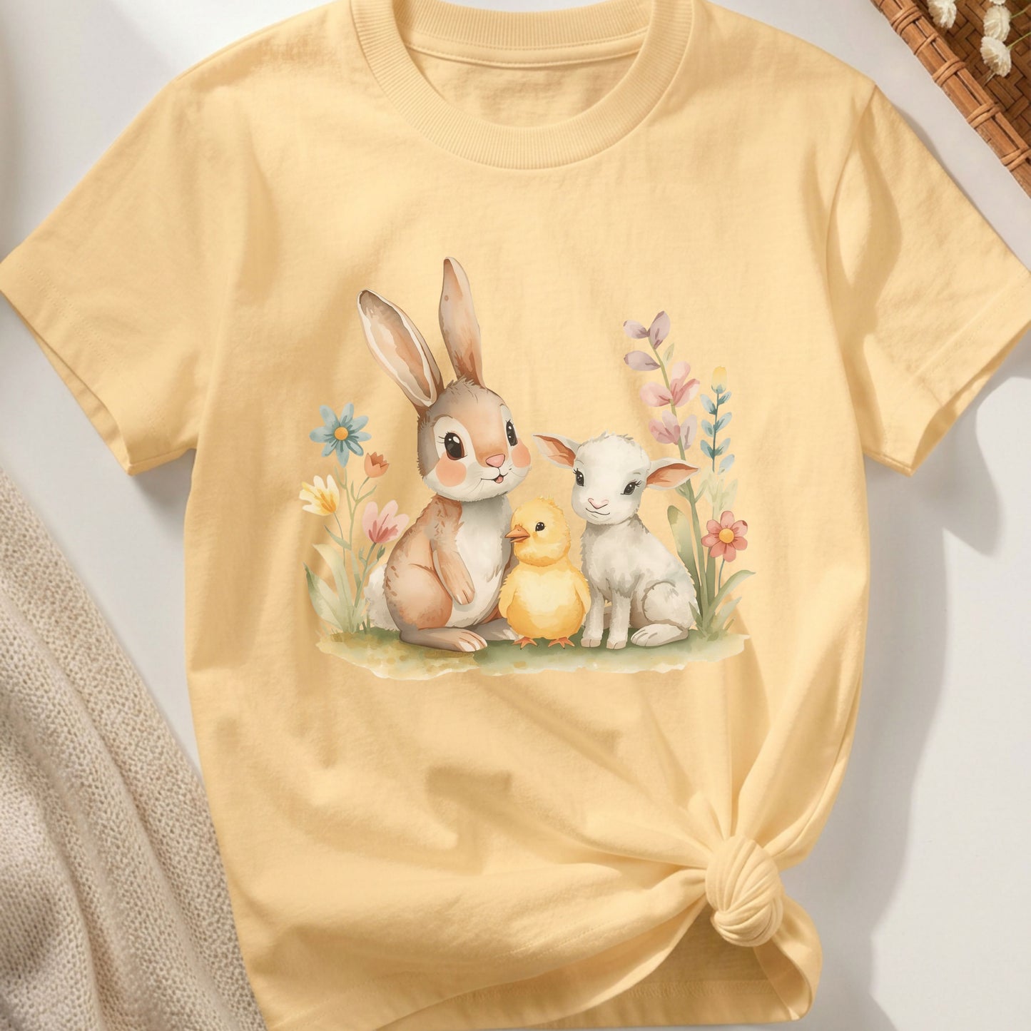 FURRY FRIENDS & FLOWERS TEE