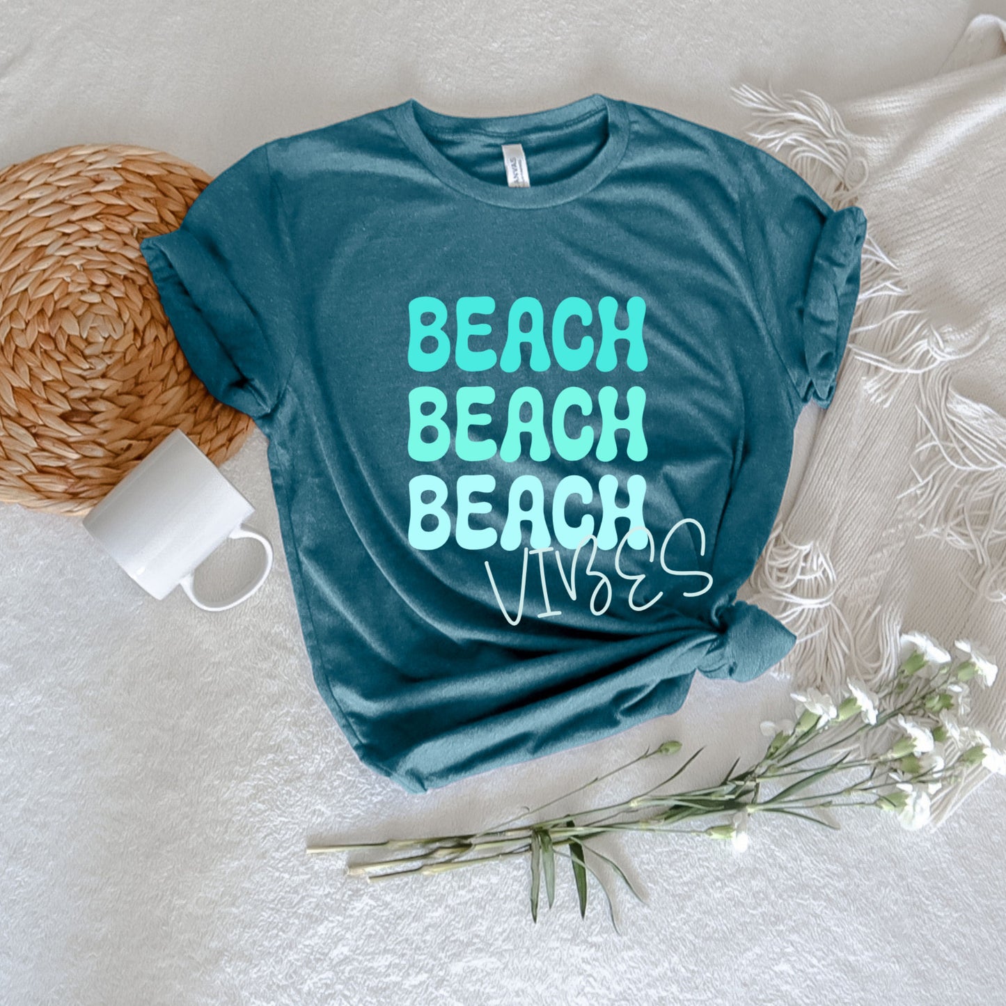 BEACH VIBES BLUE GRADIENT TEE