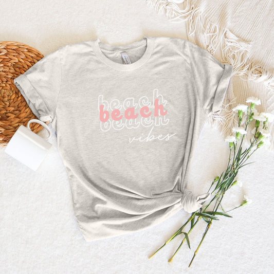 BEACH VIBES PEACH TEE