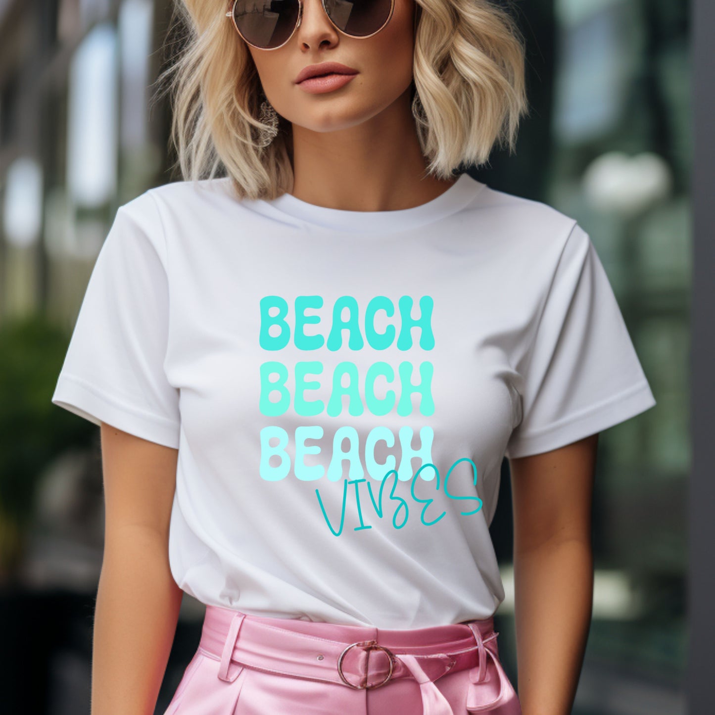 BEACH VIBES BLUE GRADIENT TEE
